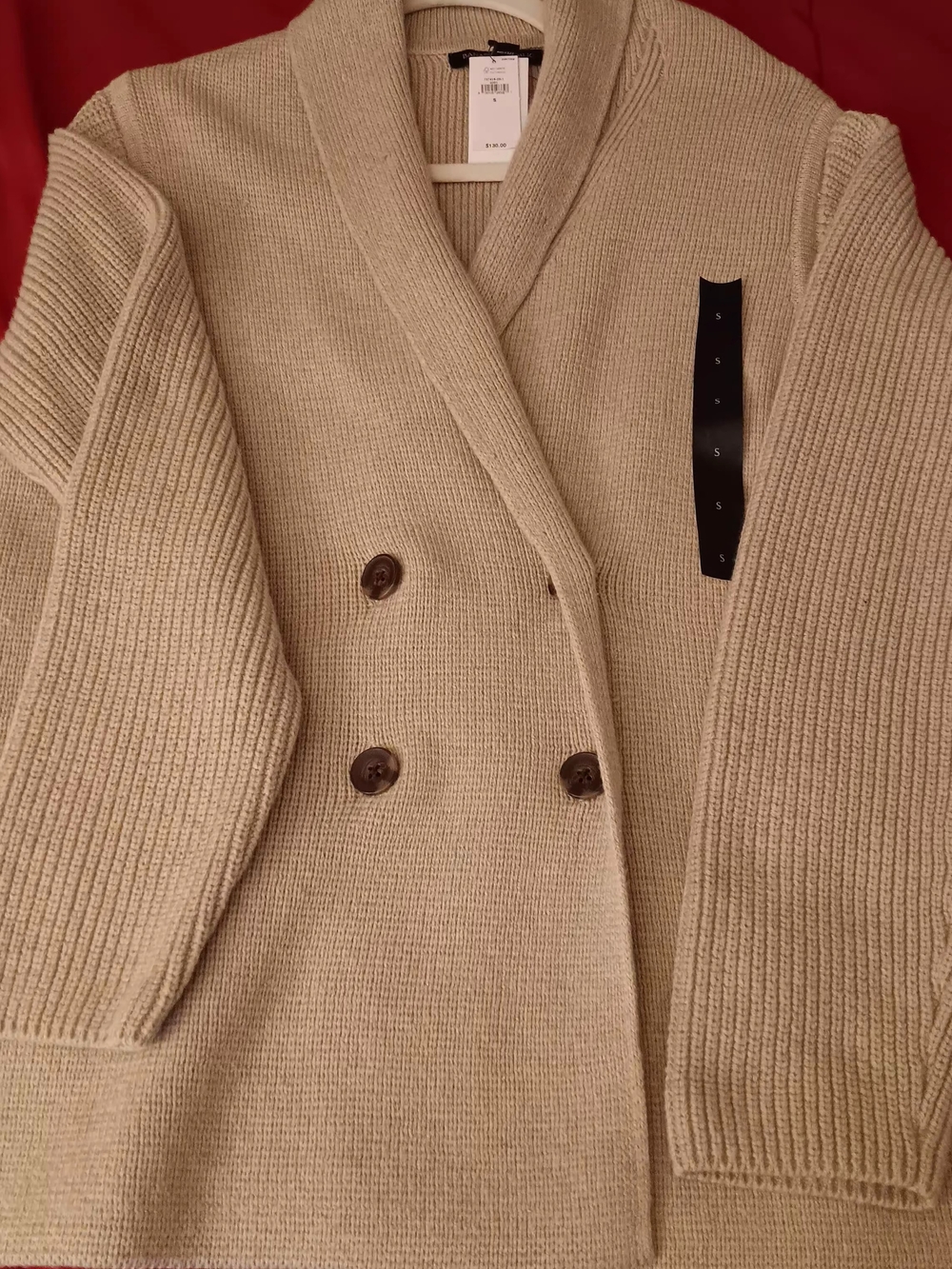 Banana Republic Double-Breasted Shawl Collar Cardigan - Tan
